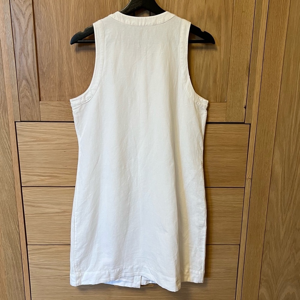 Vineyard Vines Linen Blend Button Front Mini Dress White Small Preppy Old Money - Picture 4 of 6